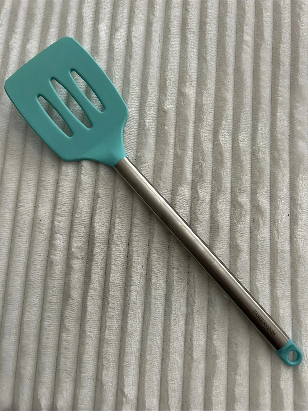 Farberware Aqua Silicone Slotted Turner Spatula